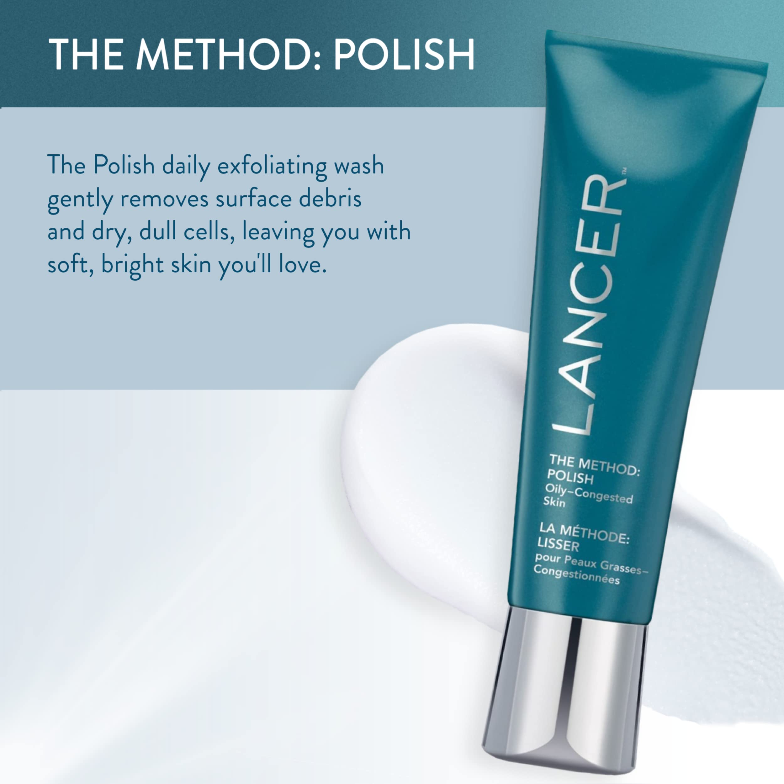 The Method: Polish Oily-Congested Skin, 4.2 FL OZ, Dr. Lancer Dermatology Skincare, 3-Month Supply, For Daily Use, Exfoliate Dead Skin Cells, 3-Step Routine